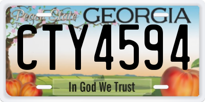 GA license plate CTY4594