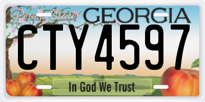 GA license plate CTY4597