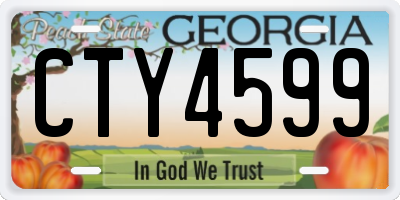 GA license plate CTY4599