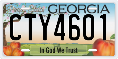 GA license plate CTY4601