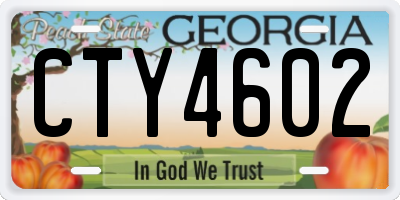 GA license plate CTY4602