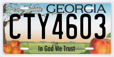 GA license plate CTY4603