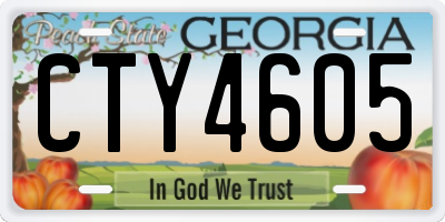 GA license plate CTY4605
