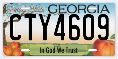 GA license plate CTY4609
