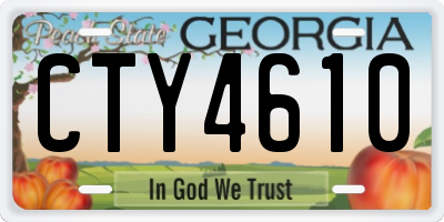 GA license plate CTY4610