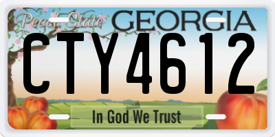 GA license plate CTY4612