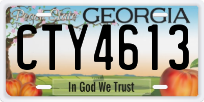 GA license plate CTY4613