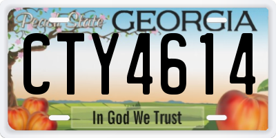 GA license plate CTY4614