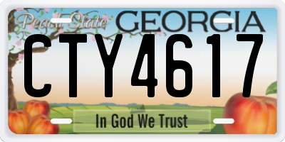 GA license plate CTY4617