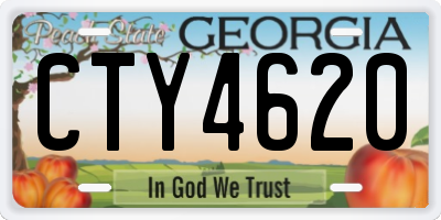 GA license plate CTY4620