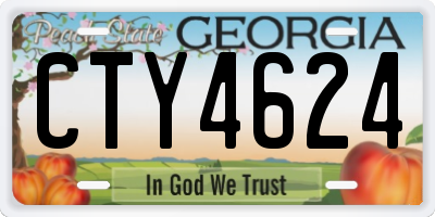 GA license plate CTY4624