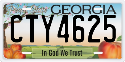 GA license plate CTY4625