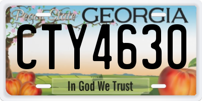 GA license plate CTY4630