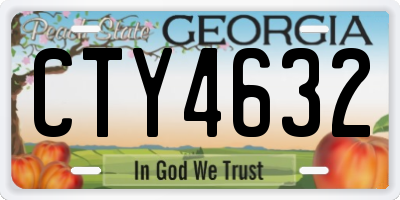 GA license plate CTY4632