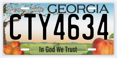 GA license plate CTY4634