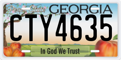 GA license plate CTY4635