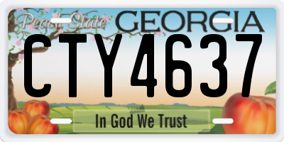 GA license plate CTY4637