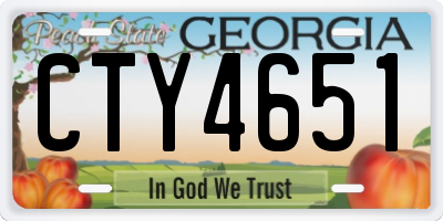 GA license plate CTY4651