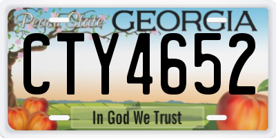 GA license plate CTY4652