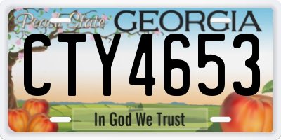 GA license plate CTY4653