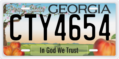 GA license plate CTY4654