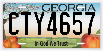 GA license plate CTY4657