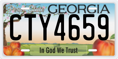 GA license plate CTY4659