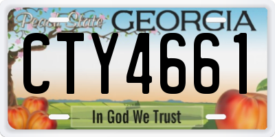 GA license plate CTY4661