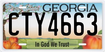 GA license plate CTY4663