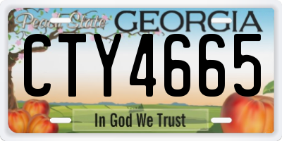GA license plate CTY4665