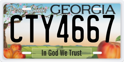 GA license plate CTY4667