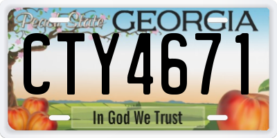 GA license plate CTY4671