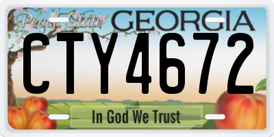 GA license plate CTY4672