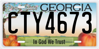 GA license plate CTY4673