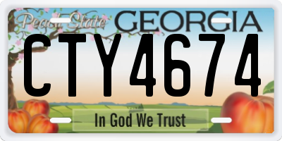 GA license plate CTY4674
