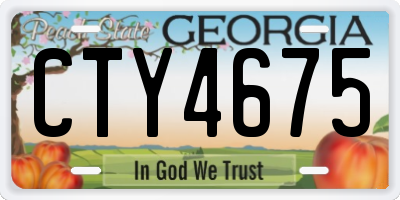 GA license plate CTY4675