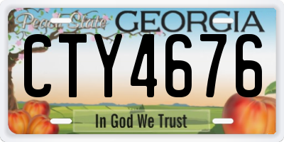 GA license plate CTY4676