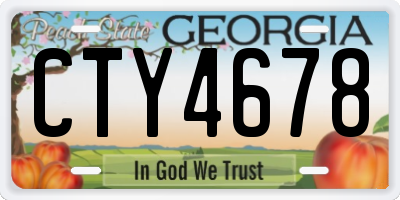 GA license plate CTY4678