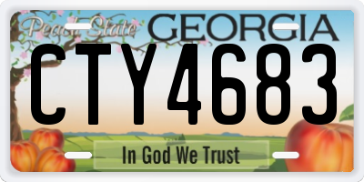 GA license plate CTY4683