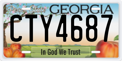 GA license plate CTY4687