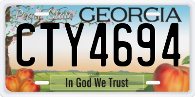 GA license plate CTY4694