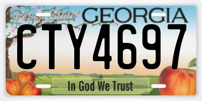 GA license plate CTY4697
