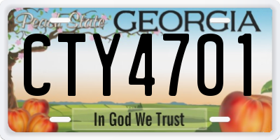 GA license plate CTY4701