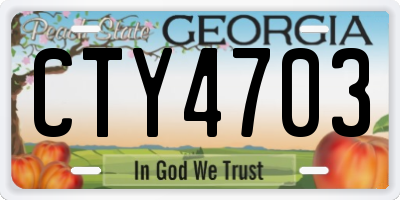 GA license plate CTY4703