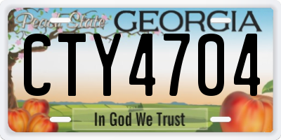GA license plate CTY4704