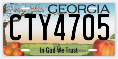 GA license plate CTY4705