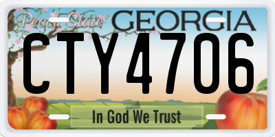 GA license plate CTY4706