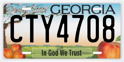 GA license plate CTY4708