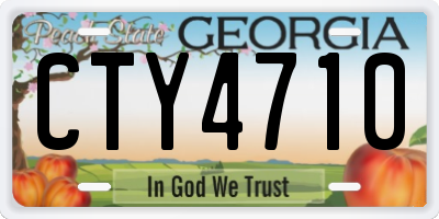 GA license plate CTY4710