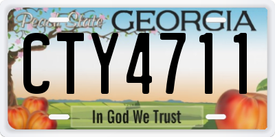 GA license plate CTY4711